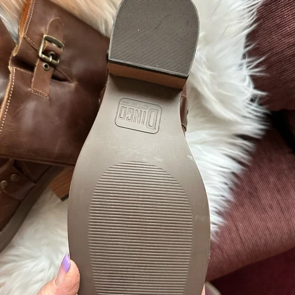 NWTS Dingo Brown Leather Buckle Heeled Harlee Motorcycle Boots Sz 9 - Picture 14 of 14